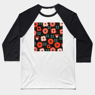 Midnight floral decor Baseball T-Shirt